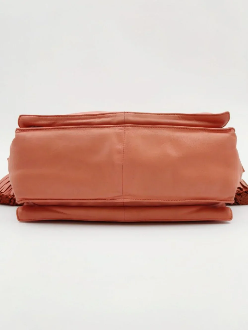 Loewe Vintage Coral Orange Leather Crossbody Shoulder Bag Tassel